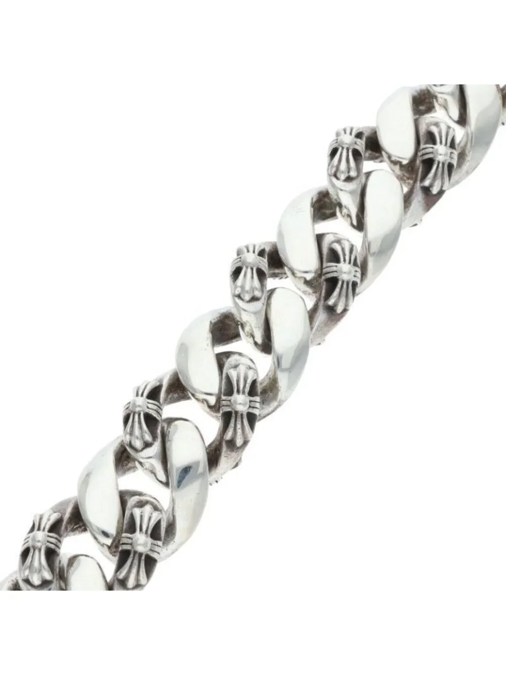 Chrome Hearts Fancy Chx Large Box ID Silver Bracelet